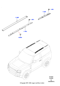 20AB Dach, Zierleisten und Dichtungsprofile L663 NEW DEFENDER 2020 > (L663),Kurzer Radstand