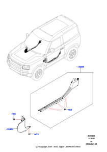 25AE Seitenverkleidung L663 NEW DEFENDER 2020 > (L663),Kurzer Radstand