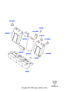 35AF Rücksitzpolst./Verkleidungen&Heiz. L663 NEW DEFENDER 2020 > (L663),Rücksitzbank 40/20/40 festes Polster