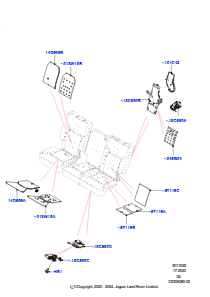 35AB Rücksitzpolst./Verkleidungen&Heiz. L663 NEW DEFENDER 2020 > (L663),60/40 Ladeklappe mit Gleitfläche