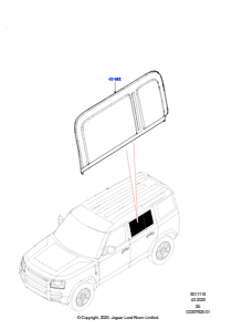 15AB Scheiben/Fensterbet. - Tür hinten L663 NEW DEFENDER 2020 > (L663),Normaler Radstand