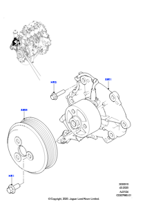 10AD Wasserpumpe L560 RANGE ROVER VELAR 2017 > (L560),2.0L AJ21D4 Diesel Mitte