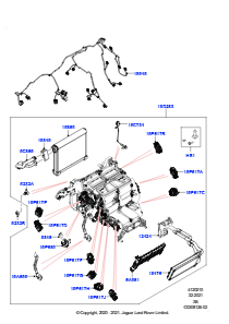 10E Heiz./Klimaanlage, interne Bauteile L560 RANGE ROVER VELAR 2017 > (L560),Mit Klimaanlage - vorn/hinten