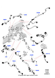 05AD Leitungen u. Schläuche - Kühlsystem L560 RANGE ROVER VELAR 2017 > (L560),3,0 l AJ20D6 Diesel High