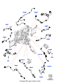 05AG Leitungen u. Schläuche - Kühlsystem L560 RANGE ROVER VELAR 2017 > (L560),Mit Sonder-Motorkühlsystem