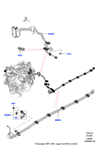 10CE Kraftstoffleitungen L560 RANGE ROVER VELAR 2017 > (L560),2.0L I4 DOHC AJ200 Benz., mittl. L.