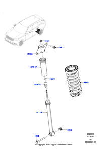 10C Hinterfedern/Stoßdämpfer L560 RANGE ROVER VELAR 2017 > (L560),Mit Standard-Schraubenfederaufh.