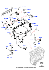01E Motorkabelbaum L560 RANGE ROVER VELAR 2017 > (L560),3,0 l AJ20P6 Benzin High