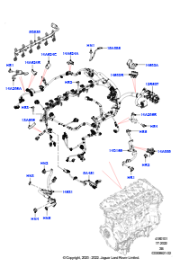 01F Motorkabelbaum L560 RANGE ROVER VELAR 2017 > (L560),3,0 l AJ20P6 Benzin High