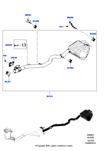 07AC Auspuffanlage hinten L560 RANGE ROVER VELAR 2017 > (L560),2.0L AJ21D4 Diesel Mitte