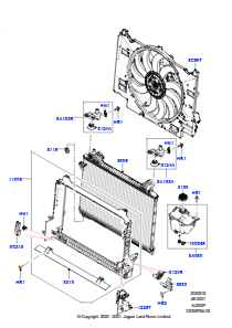 15BH Kühler/Ausgleichbehälter L560 RANGE ROVER VELAR 2017 > (L560),2.0L I4 DOHC AJ200 Benz., mittl. L.