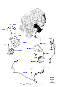 05F Motoraufhängung L560 RANGE ROVER VELAR 2017 > (L560),3,0 l AJ20D6 Diesel High