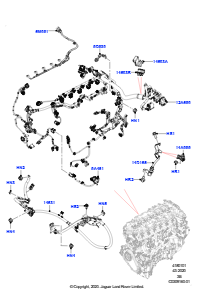 01L Motorkabelbaum L560 RANGE ROVER VELAR 2017 > (L560),3,0 l AJ20D6 Diesel High