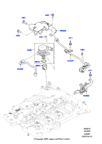 13AJ Einspritzpumpe an Motor angebaut L663 NEW DEFENDER 2020 > (L663),2.0L I4 DOHC AJ200 Benz., hohe L.