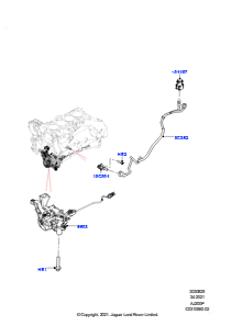 25AX Unterdr.steuerung & Lufteinblasung L560 RANGE ROVER VELAR 2017 > (L560),2.0L I4 DOHC AJ200 Benz., mittl. L.