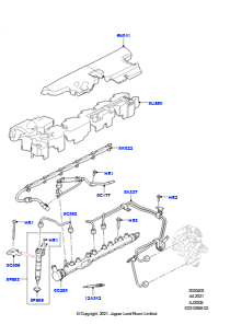 05AC Einspritzventile und Leitungen L460 NEW RANGE ROVER 2022 > (L460),3,0 l AJ20D6 Diesel High