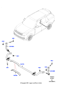 10AB Querträger u. Stabilisator hinten L460 NEW RANGE ROVER 2022 > (L460),Mit Vierrad-Luftfederung