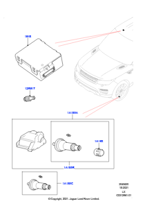 20C Reifendrucküberwachung L494 RANGE ROVER SPORT 2014 - 2022 (L494),Mit Reifendrucksensoren