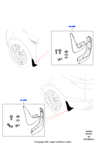 40AB Schmutzfänger - vorn und hinten L551 NEW RANGE ROVER EVOQUE 2019 > (L551),Gebaut in Brasilien