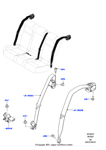 10AC Sicherheitsgurte hinten L551 NEW RANGE ROVER EVOQUE 2019 > (L551),Gebaut in Brasilien
