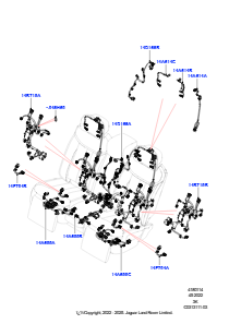 14AC Kabelstrang - Sitz L460 NEW RANGE ROVER 2022 > (L460),40/20/40 Rücksitz mit Super-Schrägstellung