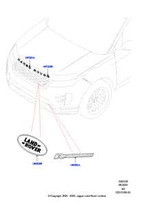 05BA Schriftzüge L551 NEW RANGE ROVER EVOQUE 2019 > (L551),Gebaut in Brasilien