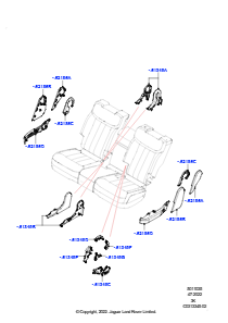35AB Rücksitzpolst./Verkleidungen&Heiz. L460 NEW RANGE ROVER 2022 > (L460),Get. elek. umklappb. Rücksitz 60/40