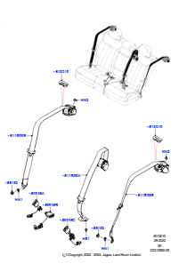 10AA Sicherheitsgurte hinten L460 NEW RANGE ROVER 2022 > (L460),Get. elek. umklappb. Rücksitz 60/40