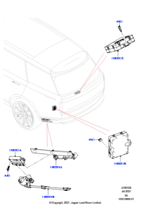 05AD Module u. Sensoren - Fahrzeug L460 NEW RANGE ROVER 2022 > (L460),Heckklappe - Gestensteuerung, 2-teilig