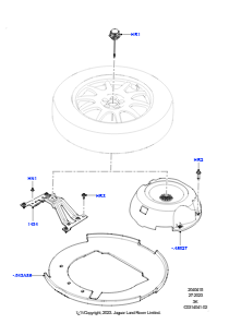 15AA Reserverad-Halterung L460 NEW RANGE ROVER 2022 > (L460),Mit Leichtmetall-Mini-Ersatzrad