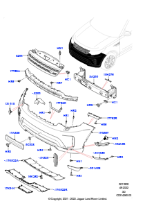 05E Kühlergrill/Stoßfänger vorn L462 DISCOVERY 5 2017 > (L462),Hint. Stoßf.-schürze u. Dark Silver