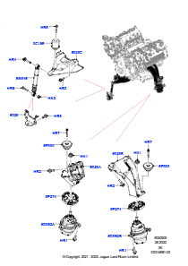05AC Motoraufhängung L460 NEW RANGE ROVER 2022 > (L460),4,4 V8-Turbobenziner (NC10)