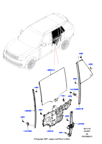 15AA Scheiben/Fensterbet. - Tür hinten L460 NEW RANGE ROVER 2022 > (L460)