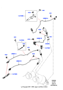08AA Abgassensoren und Module L460 NEW RANGE ROVER 2022 > (L460),4,4 V8-Turbobenziner (NC10)
