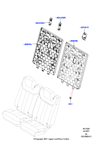 25AC Rücksitzlehne L460 NEW RANGE ROVER 2022 > (L460),Mit el. umklpp. Sitz - 3. Sitzreihe
