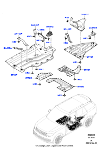 15AB Spritz- und Hitzeschutzschilde L460 NEW RANGE ROVER 2022 > (L460),Ohne Motorbatterie für Hybridf.