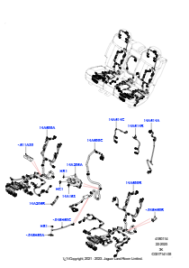 14AB Kabelstrang - Sitz L460 NEW RANGE ROVER 2022 > (L460),Get. elek. umklappb. Rücksitz 60/40