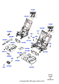 30AD Rücksitzkissen L460 NEW RANGE ROVER 2022 > (L460),60/40 Ladeklappe mit Gleitfläche