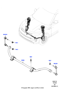 15AB Vorderer Querträger u. Stabilisator L461 NEW RANGE ROVER SPORT 2023 > (L461),Mit Vierrad-Luftfederung