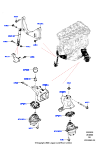 05AB Motoraufhängung L461 NEW RANGE ROVER SPORT 2023 > (L461),3,0 l AJ20P6 Benzin-PHEV