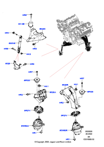 05AC Motoraufhängung L461 NEW RANGE ROVER SPORT 2023 > (L461),4,4 V8-Turbobenziner (NC10)