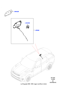 30AA Klappe - Einfüllstutzen u. Betät. L461 NEW RANGE ROVER SPORT 2023 > (L461),Ohne Motorbatterie für Hybridf.