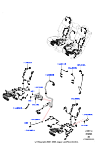 14AB Kabelstrang - Sitz L461 NEW RANGE ROVER SPORT 2023 > (L461),Get. elek. umklappb. Rücksitz 60/40