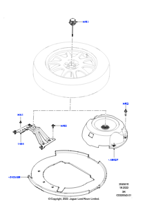 15AA Reserverad-Halterung L461 NEW RANGE ROVER SPORT 2023 > (L461),Mit Leichtmetall-Mini-Ersatzrad