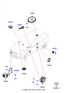 05AB Lautsprecher L461 NEW RANGE ROVER SPORT 2023 > (L461),Audiosystem gehob. Ausstatt. 600 W