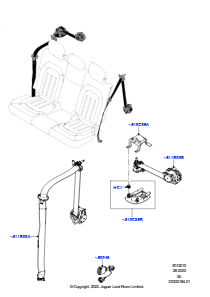 10AE Sicherheitsgurte hinten L663 NEW DEFENDER 2020 > (L663),40:20:40 3. Rhe man. m. Durchreiche