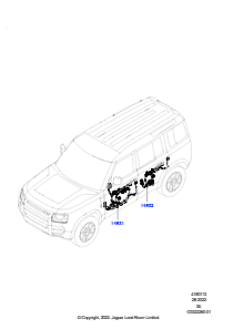 13AC Kabelstrang - Karosserieöffnungen L663 NEW DEFENDER 2020 > (L663),Normaler Radstand