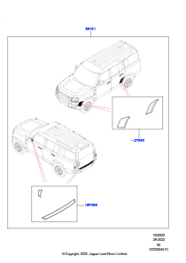 30AS Zubehörsatz L663 NEW DEFENDER 2020 > (L663),Langer Radstand