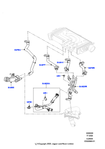 05AN Leitungen u. Schläuche - Kühlsystem L560 RANGE ROVER VELAR 2017 > (L560),3,0 l AJ20D6 Diesel High