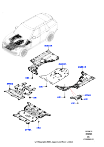 15AG Spritz- und Hitzeschutzschilde L460 NEW RANGE ROVER 2022 > (L460),4.4L V8 Turbo Petrol(NC11)